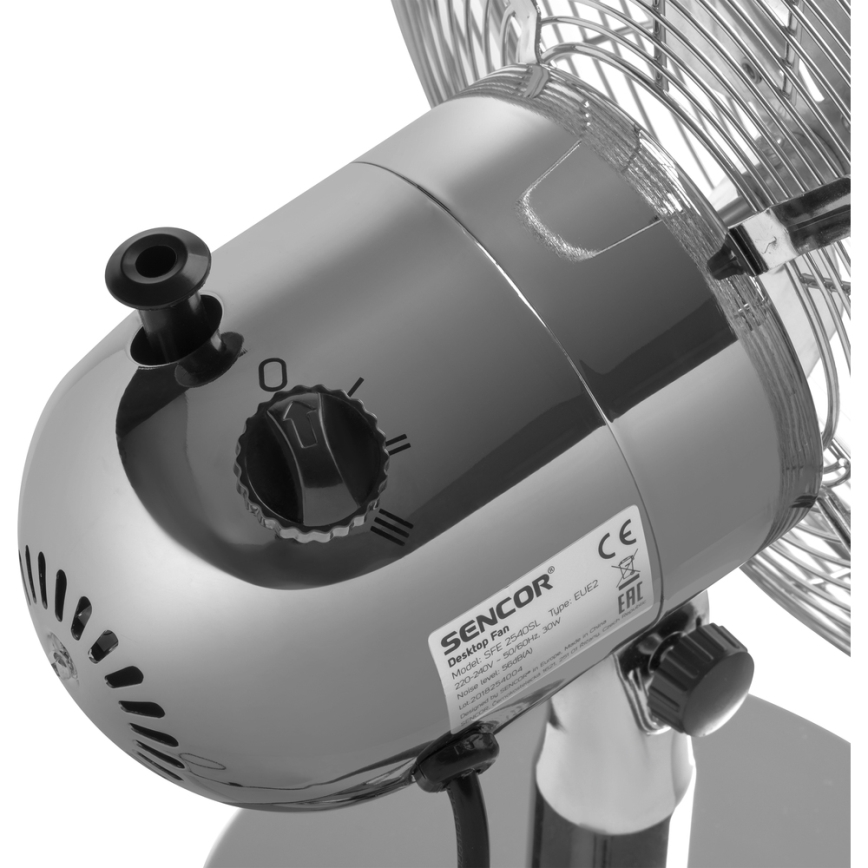 Sencor - Настольный вентилятор 30W/230V блестящий хром