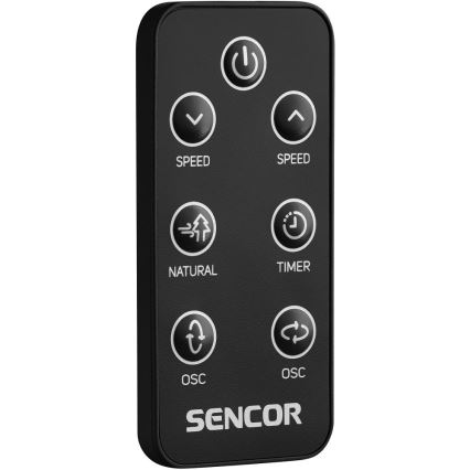 Sencor - Підлоговий вентилятор 3D UltraSilent 26W/230V Wi-Fi чорний + пульт дистанційного керування