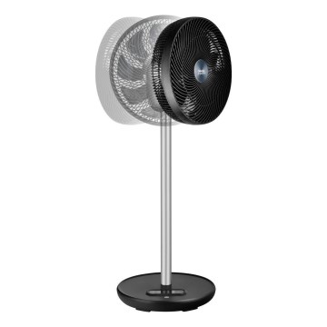 Sencor - Підлоговий вентилятор 3D UltraSilent 26W/230V Wi-Fi чорний + пульт дистанційного керування