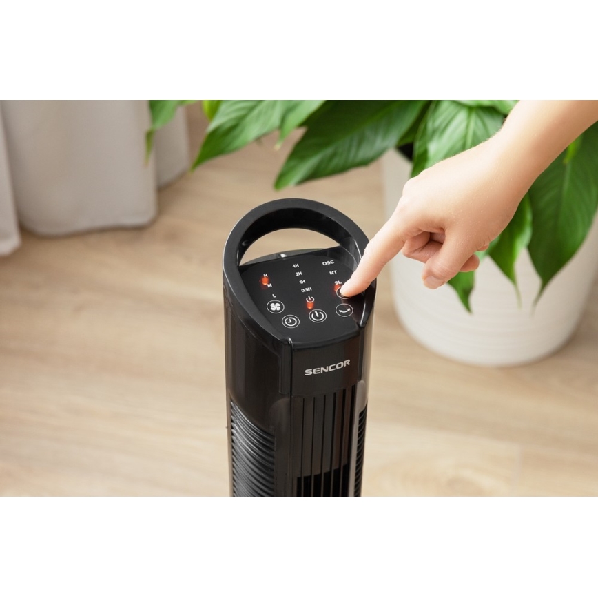 Sencor - Підлоговий вентилятор 50W/230V чорний + дистанційне керування