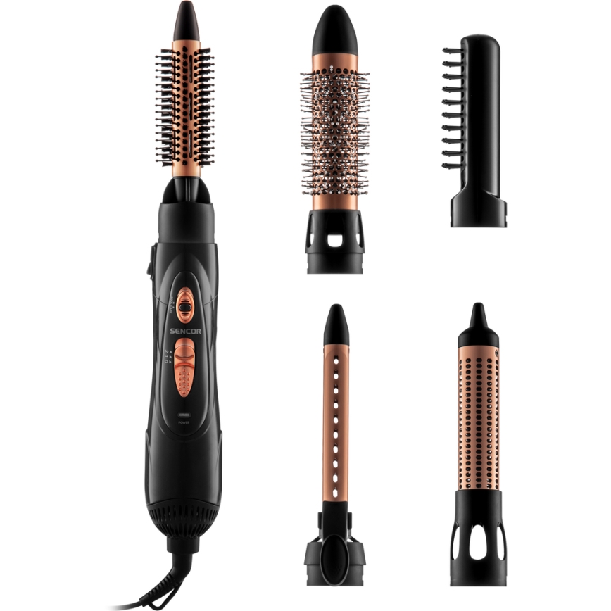 Sencor - Плойка для завивки горячим воздухом с набором насадок 1000W/230V
