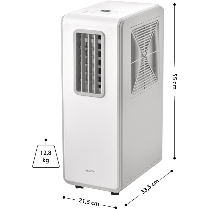 Sencor - Портативный кондиционер 4 в 1 200 Вт/230 В 1800 BTU белый + пульт дистанционного управления