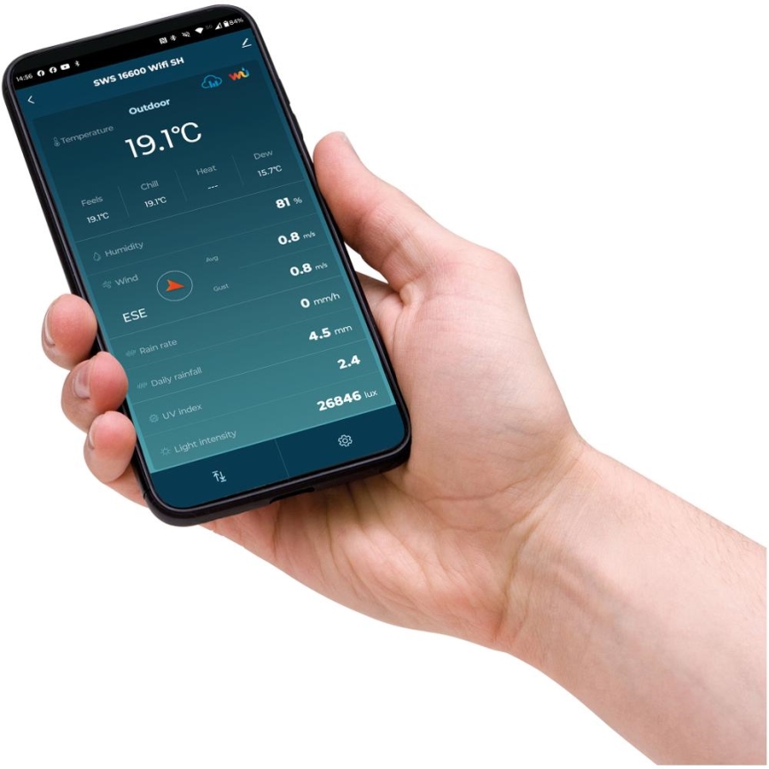 Sencor - Професійна метеостанція з кольоровим LCD-дисплеєм 5V 1xCR2032 + 3xAA + 2xAA Wi-Fi Tuya