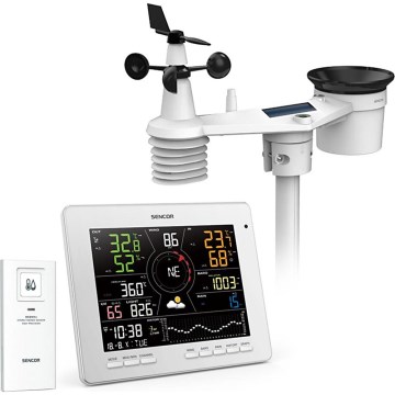 Sencor - Професійна метеостанція з кольоровим LCD-дисплеєм 5В 1xCR2032 + 3xAA + 2xAA Wi-Fi Tuya