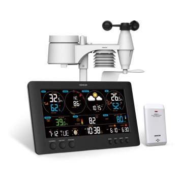 Sencor - Професійна метеостанція з кольоровим LCD-дисплеєм 5В/1xCR2032 + 3xAA Wi-Fi