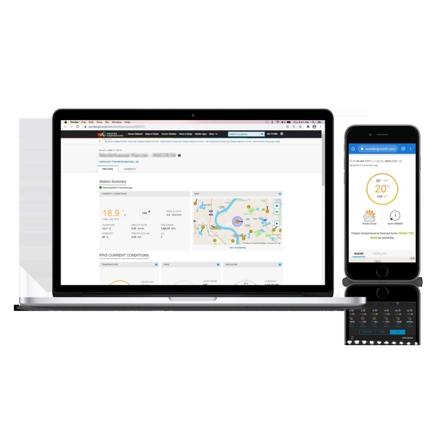 Sencor - Професійна метеостанція з кольоровим РК-дисплеєм 1xCR2032 + 3xAA Wi-Fi