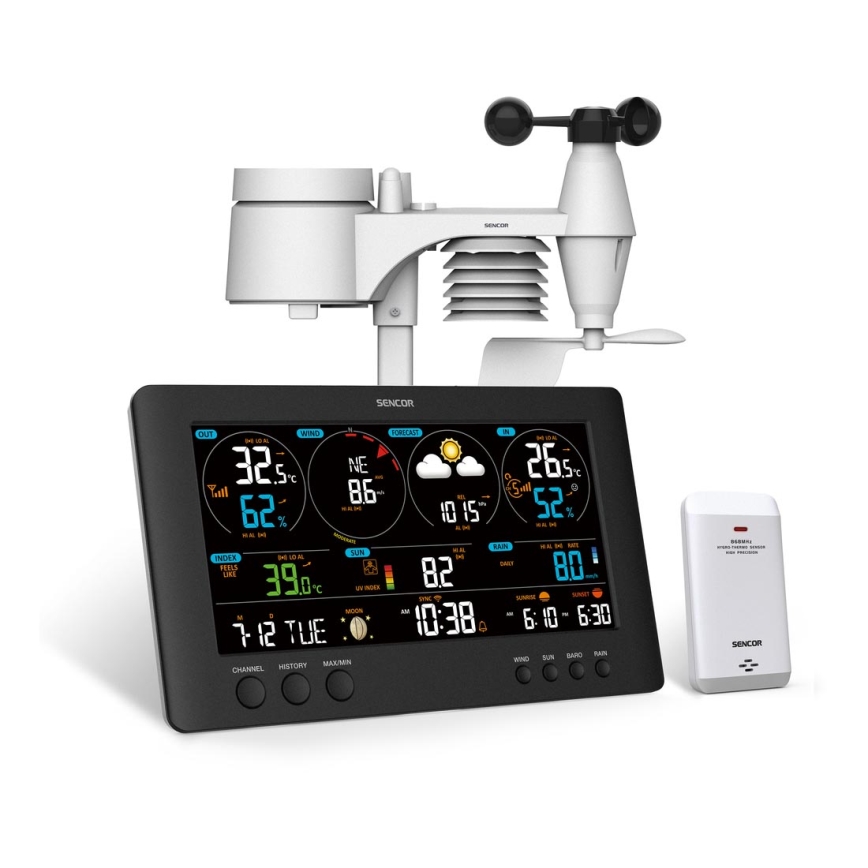 Sencor - Професійна метеостанція з кольоровим РК-дисплеєм 1xCR2032 Wi-Fi