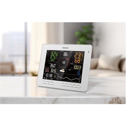 Sencor - Професійна метеостанція з кольоровим РК-дисплеєм 1xCR2032 Wi-Fi Tuya