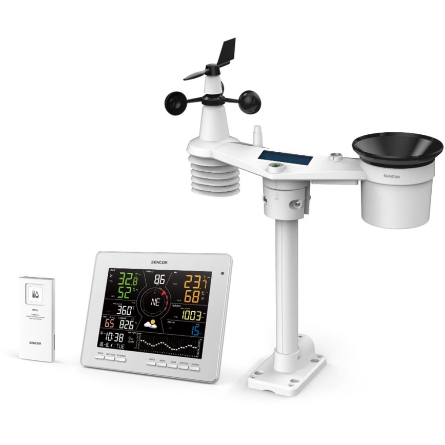 Sencor - Професійна метеостанція з кольоровим РК-дисплеєм 1xCR2032 Wi-Fi Tuya