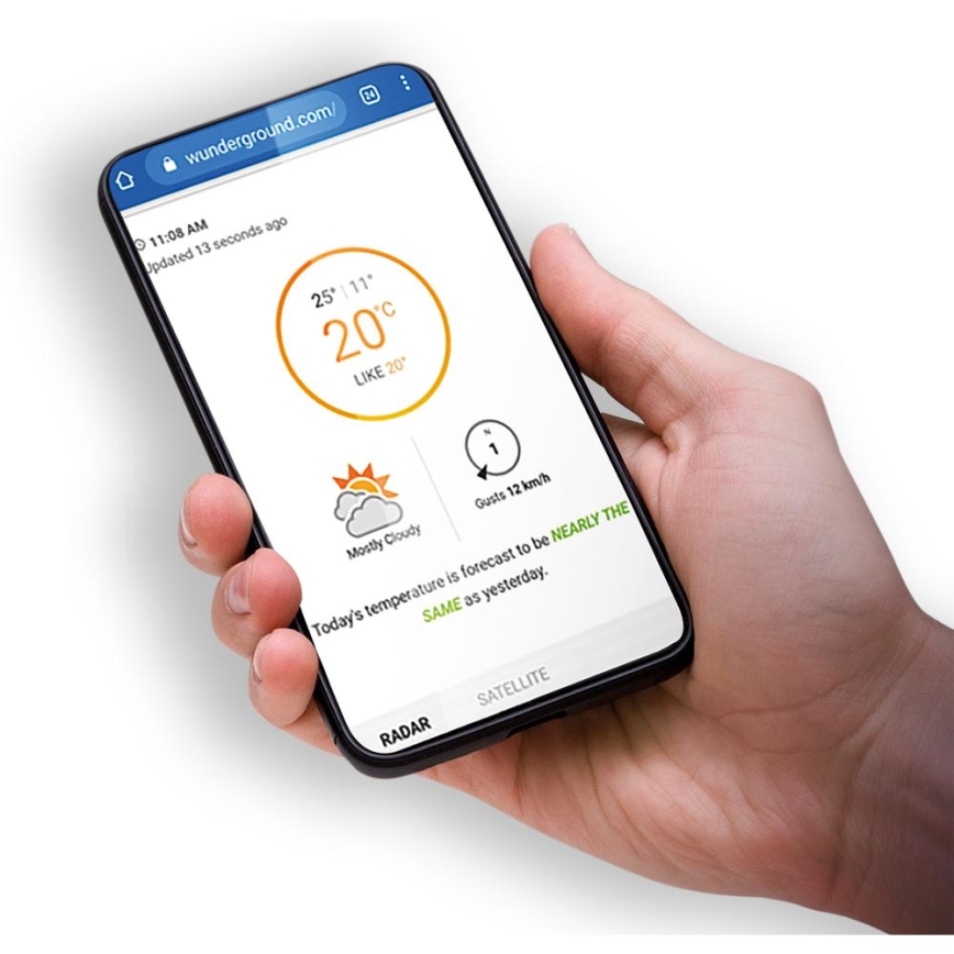 Sencor - Професійна метеостанція з кольоровим РК-дисплеєм 1xCR2032 Wi-Fi Tuya