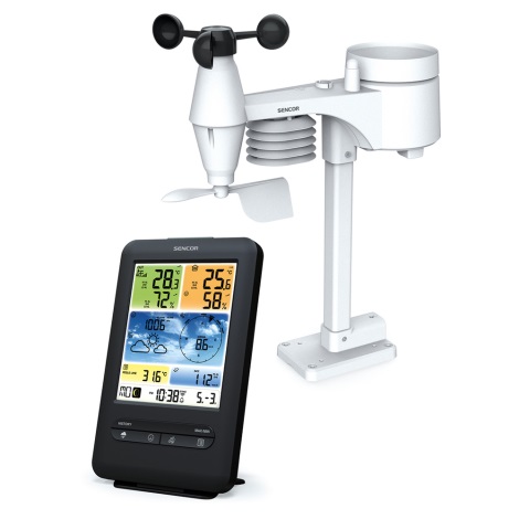 Sencor - Профессиональная метеостанция с цветным LCD-дисплеем 1xCR2032 Wi-Fi