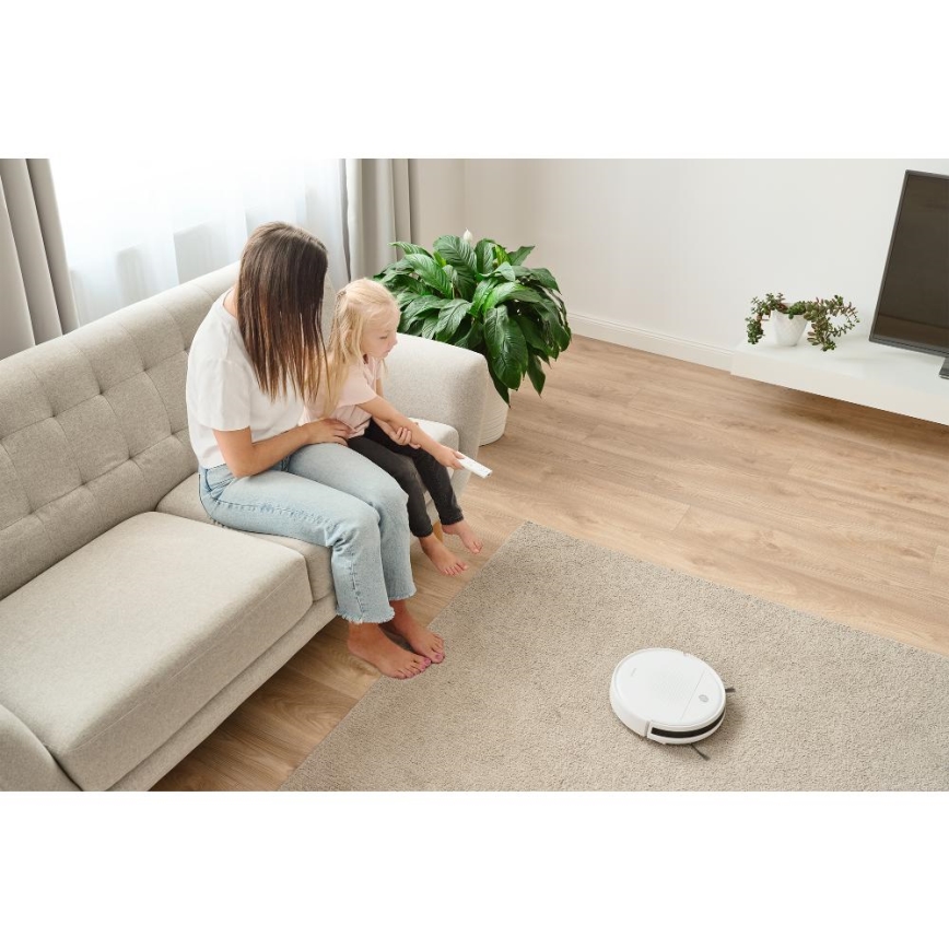 Sencor - Робот-пилосос з функцією миття 2 в 1, 18 Вт/1500 мАг, білий + дистанційне керування