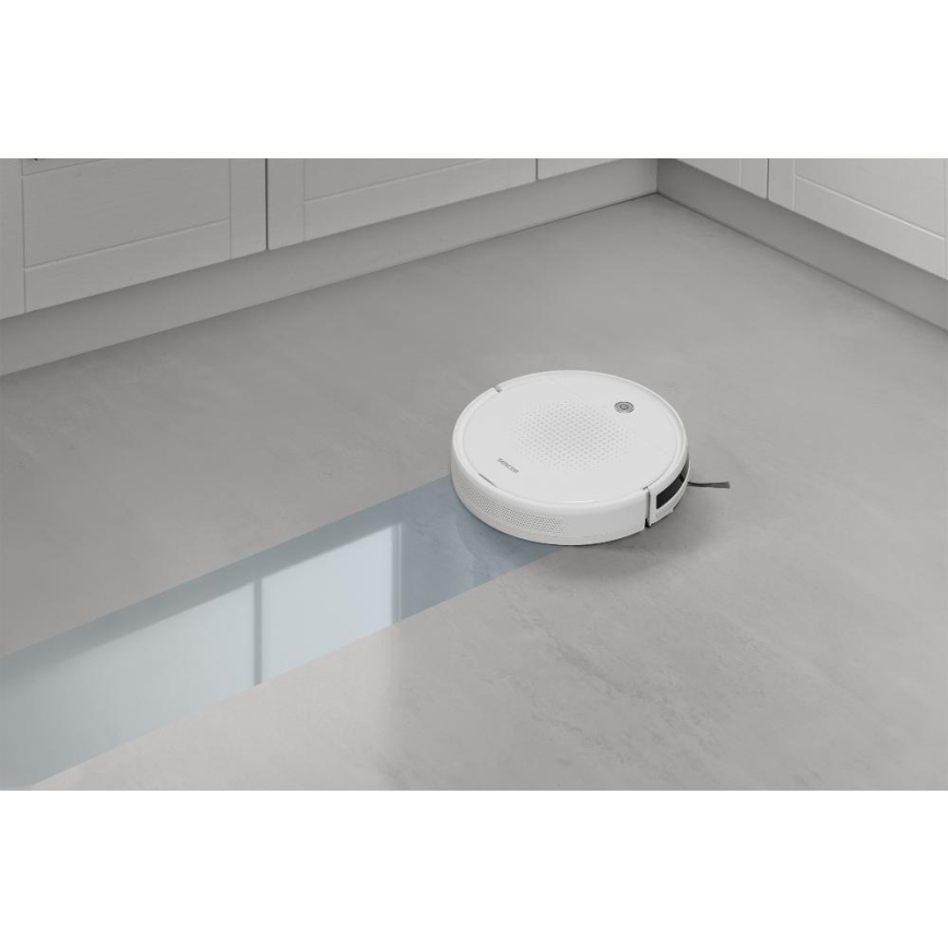 Sencor - Робот-пилосос з функцією миття 2 в 1, 18 Вт/1500 мАг, білий + дистанційне керування