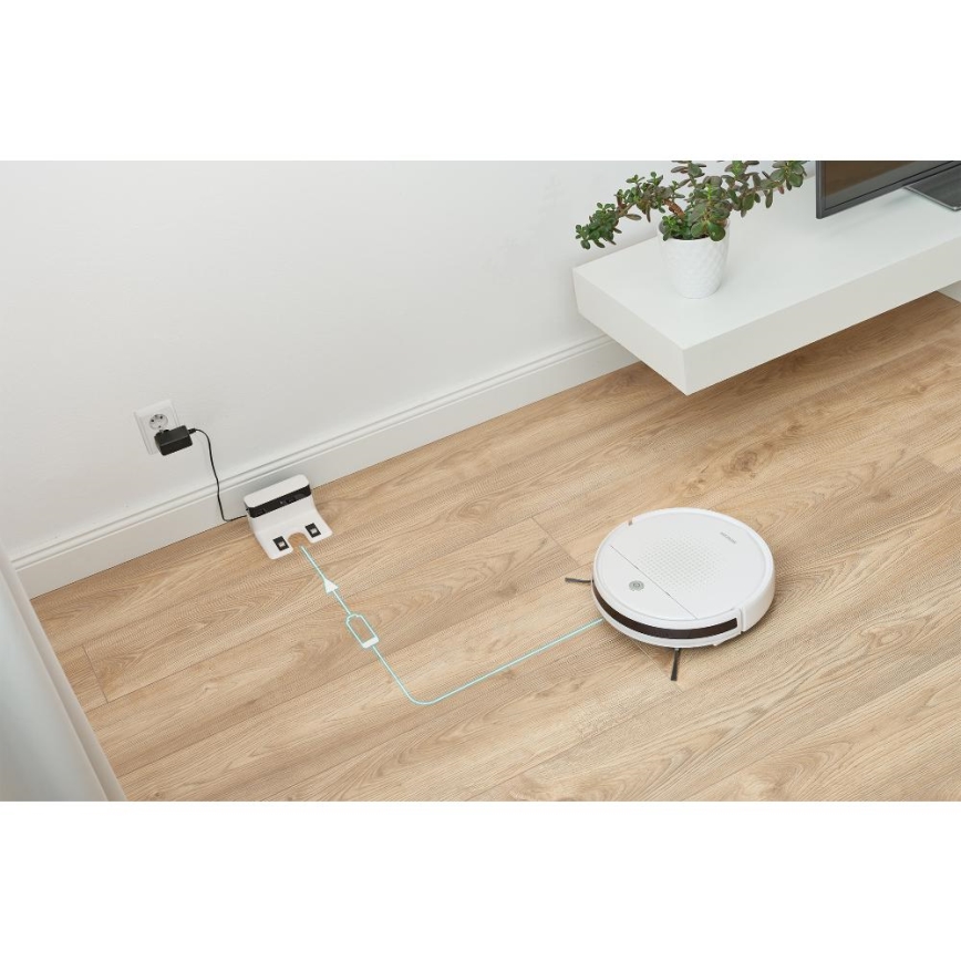 Sencor - Робот-пилосос зі шваброю 2в1 18W/1500 mAh білий + пульт дистанційного керування