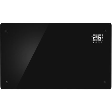 Sencor - Розумний електричний прямий обігрівач/конвектор 2000 Вт/230 В IP24 Wi-Fi чорний + пульт дистанційного керування