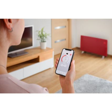 Sencor - Розумний електричний прямий обігрівач/конвектор 1200/2400 Вт/230 В IP24 Wi-Fi червоний