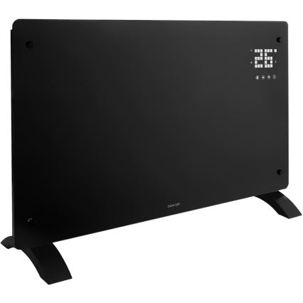 Sencor - Розумний електричний прямий обігрівач/конвектор 2000 Вт/230 В IP24 Wi-Fi чорний + пульт дистанційного керування