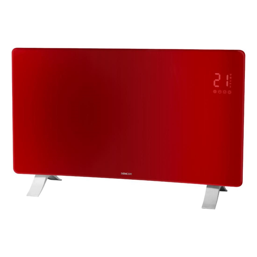 Sencor - Розумний електричний прямий обігрівач/конвектор 1200/2400 Вт/230 В IP24 Wi-Fi червоний