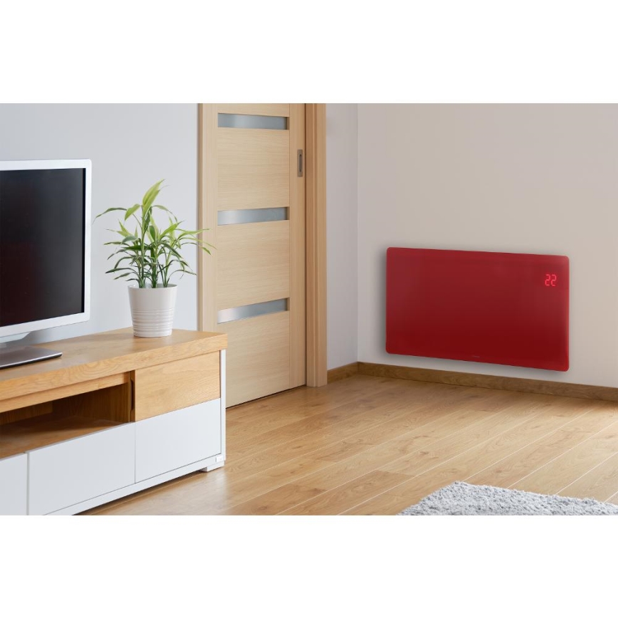 Sencor - Розумний електричний прямий обігрівач/конвектор 1200/2400 Вт/230 В IP24 Wi-Fi червоний
