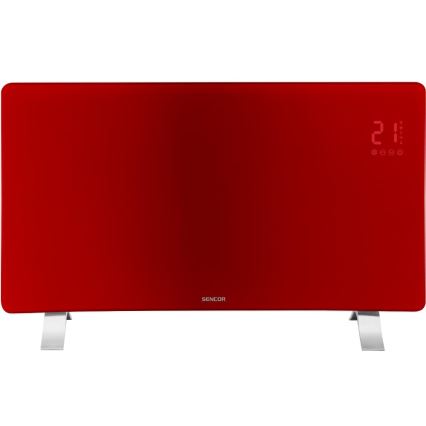 Sencor - Розумний електричний прямий обігрівач/конвектор 1200/2400 Вт/230 В IP24 Wi-Fi червоний