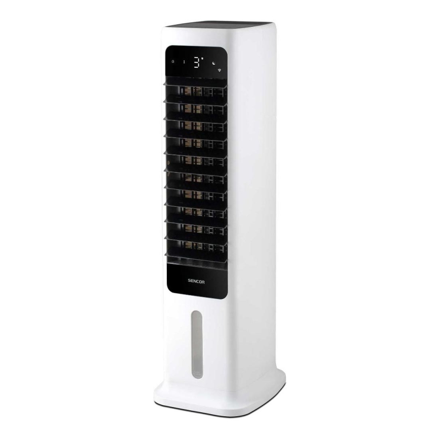 Sencor - Розумний мобільний охолоджувач повітря 60W/230V Wi-Fi білий + пульт дистанційного керування