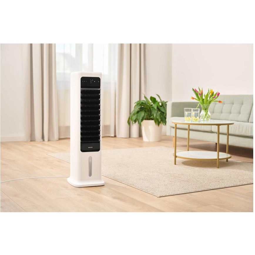 Sencor - Розумний мобільний охолоджувач повітря 60W/230V Wi-Fi білий + пульт дистанційного керування