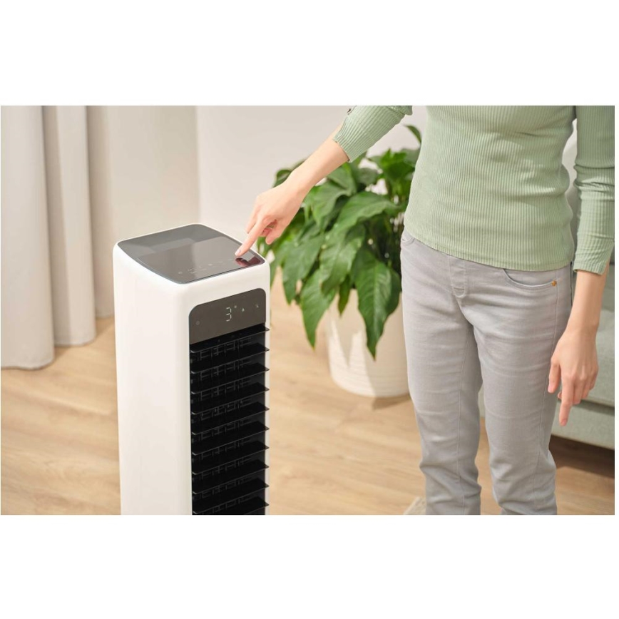 Sencor - Розумний мобільний охолоджувач повітря 60W/230V Wi-Fi білий + пульт дистанційного керування