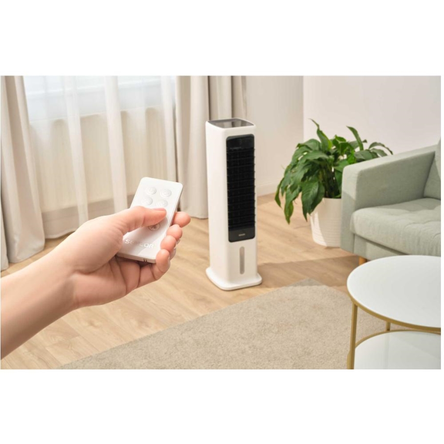 Sencor - Розумний мобільний охолоджувач повітря 60W/230V Wi-Fi білий + пульт дистанційного керування