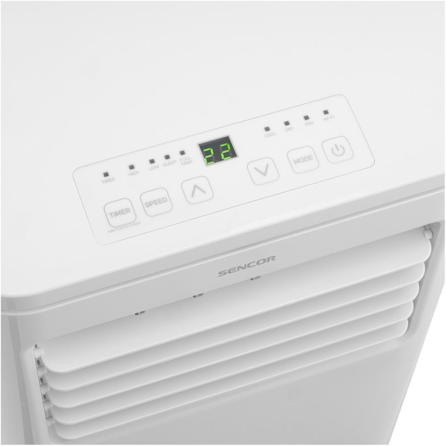 Sencor - Розумний мобільний кондиціонер 3 в 1 з повним комплектом аксесуарів 760W/230V 7000BTU Wi-Fi + пульт дистанційного керування