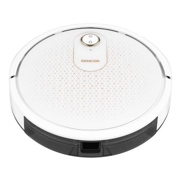 Sencor - Розумний робот-пилосос з мопом 2 в 1 28 Вт/2600 мАг Wi-Fi білий + дистанційне керування