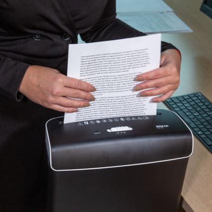 Sencor - Шредер A4 об'єм 7 л 230V чорний