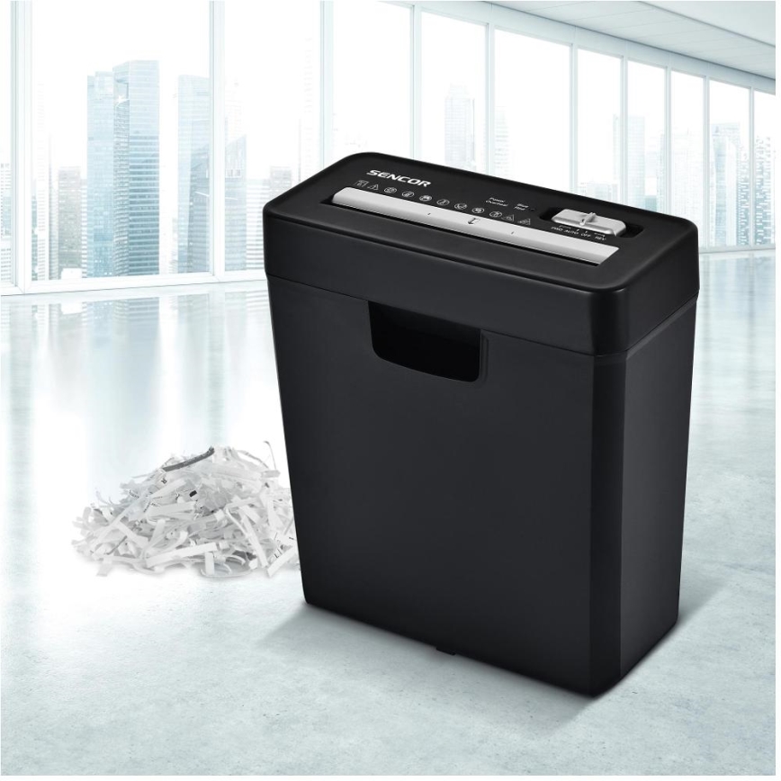 Sencor - Шредер для паперу A4 об'єм 10 л 190W/230V чорний