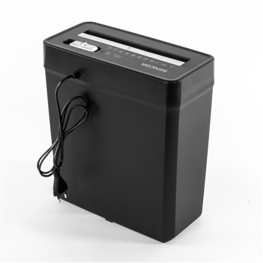 Sencor - Шредер для паперу A4 об'єм 10 л 190W/230V чорний