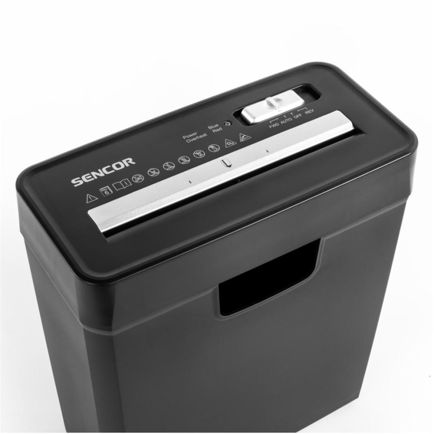 Sencor - Шредер для паперу A4 об'єм 10 л 190W/230V чорний