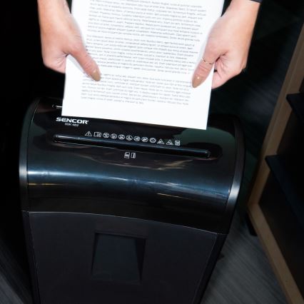 Sencor - Шредер для компакт-дисков и бумаги A4 объем 14л 230V черный