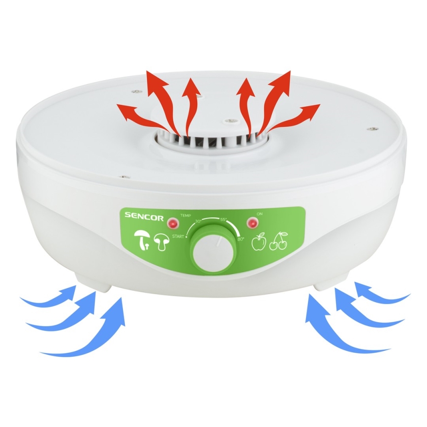 Sencor - Сушилка для продуктів (дегідратор) з терморегуляцією 250W/230V