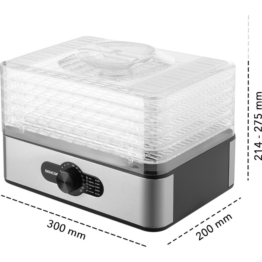 Sencor - Сушилка для продуктов с терморегуляцией 700W/230V