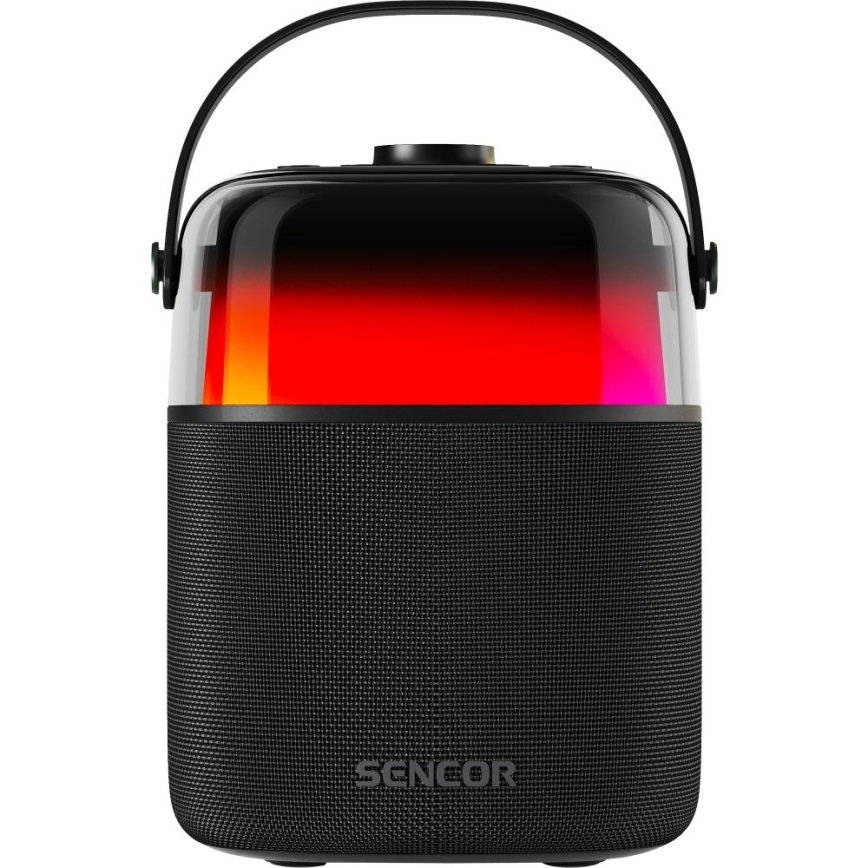Sencor - Светодиодный RGB-динамик с беспроводными микрофонами 35W 8000 mAh + 2x 1800 mAh IPX5 черный