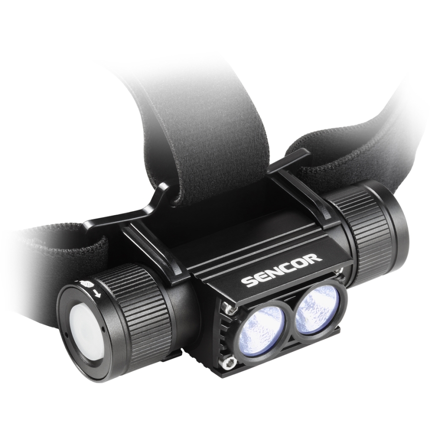 Sencor - Світлодіодний акумуляторний алюмінієвий налобний ліхтар LED/5W/2600 mAh IP65