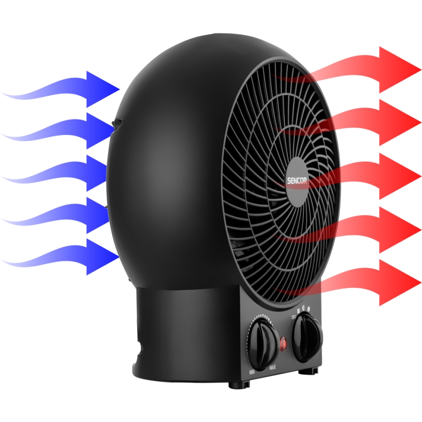 Sencor - Тепловентилятор 1200/2000W/230V черный