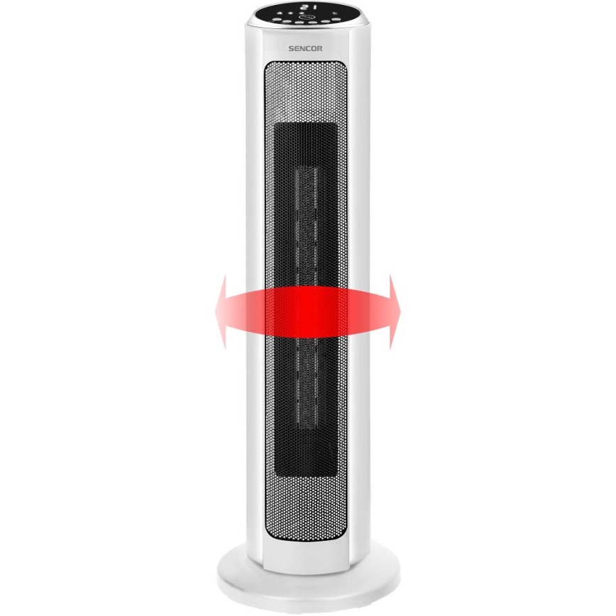 Sencor - Тепловентилятор с керамическим нагревательным элементом, 2200 Вт/230 В, Wi‑Fi, белый, с пультом дистанционного управления