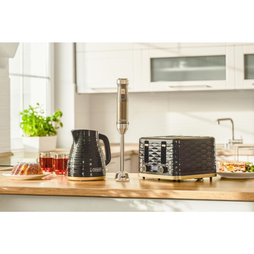 Sencor - тостер із чотирма щілинами 1600W/230V чорний/бежевий