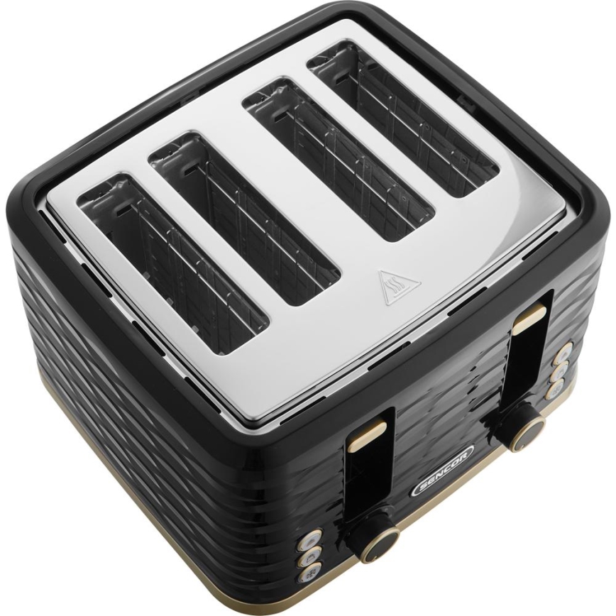 Sencor - тостер із чотирма щілинами 1600W/230V чорний/бежевий