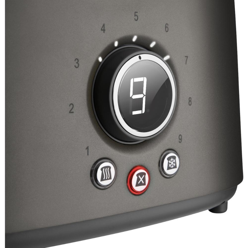 Sencor - Тостер із двома отворами та функцією розігріву 1000 Вт/230 В антрацит