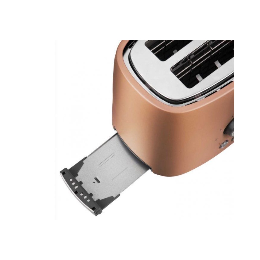 Sencor - Тостер на 2 ломтика с решёткой для подогрева, 1000 Вт/230 В, медный