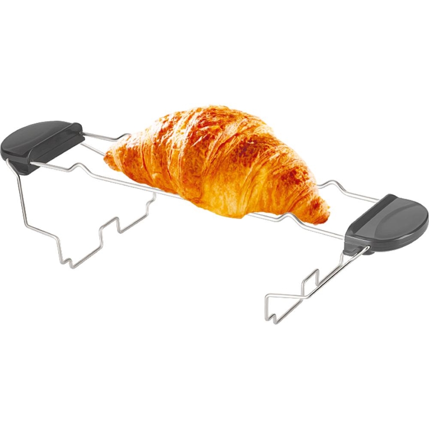 Sencor - Тостер на 2 ломтика с решёткой для подогрева булочек, 1000 Вт/230 В, антрацит