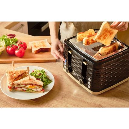 Sencor - Тостер на 4 ломтика 1600 Вт/230 В чёрный/бежевый