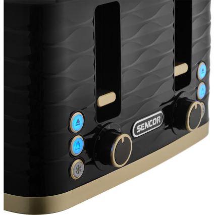 Sencor - Тостер на 4 ломтика 1600 Вт/230 В чёрный/бежевый