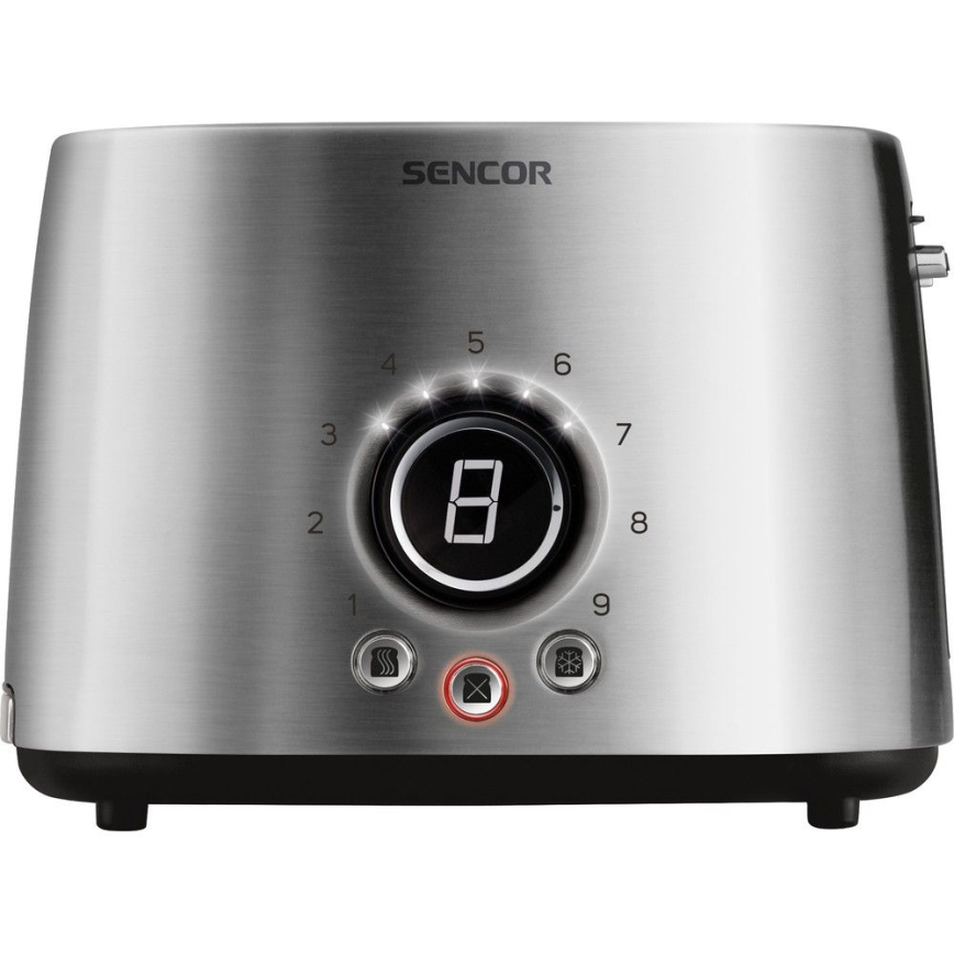 Sencor - Тостер на два отделения с решеткой для разогрева 1000W/230V серебряный