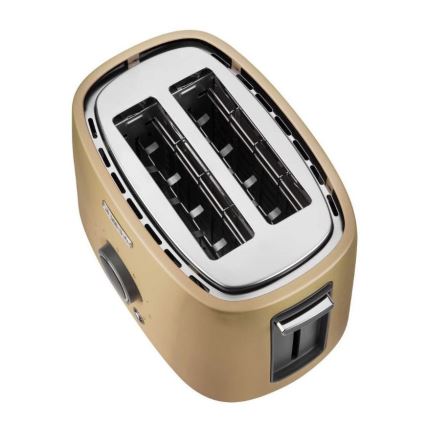 Sencor - Тостер з двома відсіками для тостів і підігрівною решіткою 1000 Вт/230 В бежевий